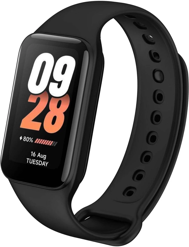 Fixed Fiksuotas silikoninis dirželis ant opaski Xiaomi Smart Band 8 Active/9 Active, juodas