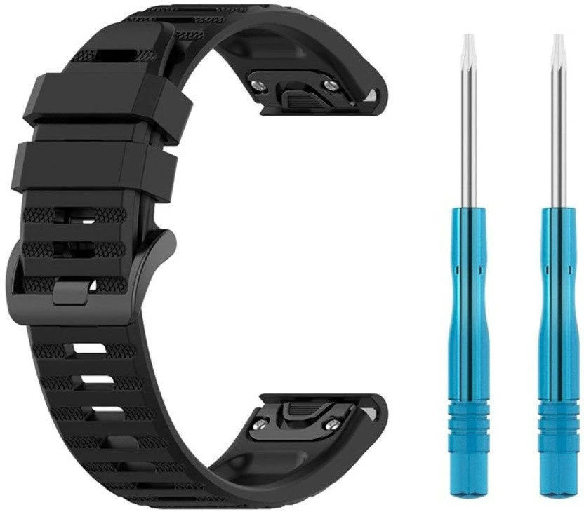 Fiksuotas | Silikoninis dirželis, skirtas „Garmin QuickFit 26mm“ | Juodas