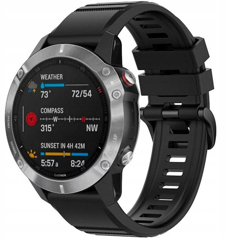Fiksuotas | Silikoninis dirželis, skirtas „Garmin QuickFit 26mm“ | Juodas