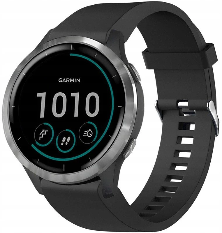 Fixed | Silikoninis dirželis, skirtas „Garmin QuickFit 20mm“ | Juodas