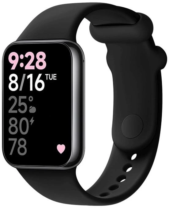 Fixed Fiksuotas silikoninis dirželis Xiaomi Redmi Watch 5/4 Smart Band 9 Pro/8 Pro juodas