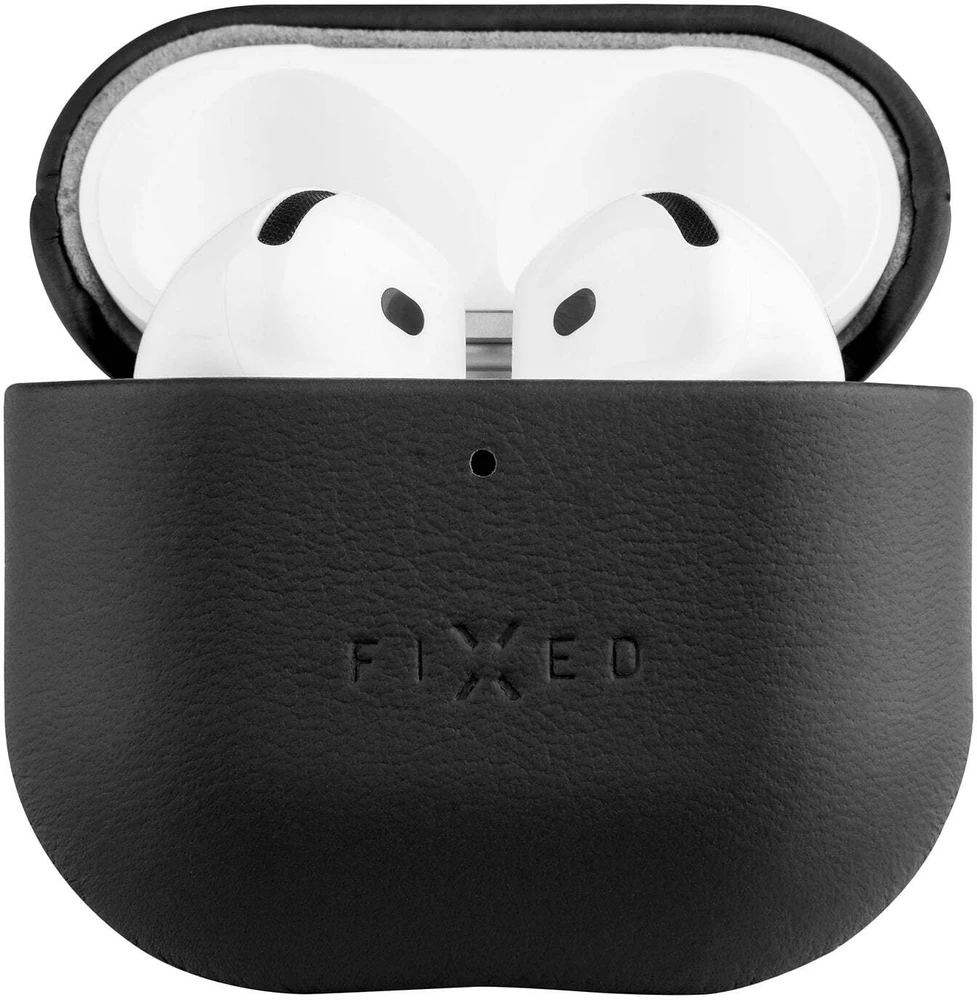 FIXED PodsLeather dėklas skirtas Apple Airpods 4, juodos spalvos