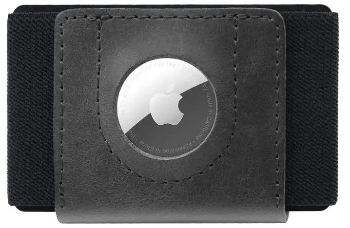 FIXED Tiny Wallet dėklas skirtas AirTag, juodos spalvos