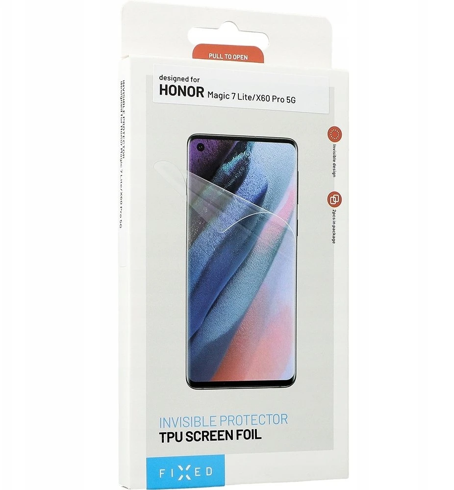 Fiksuota TPU plėvelė ekranui FIXED Invisible Protector, skirta Honor Magic 7 Lite/X60 Pro 5G, 2 vnt. pakuotėje