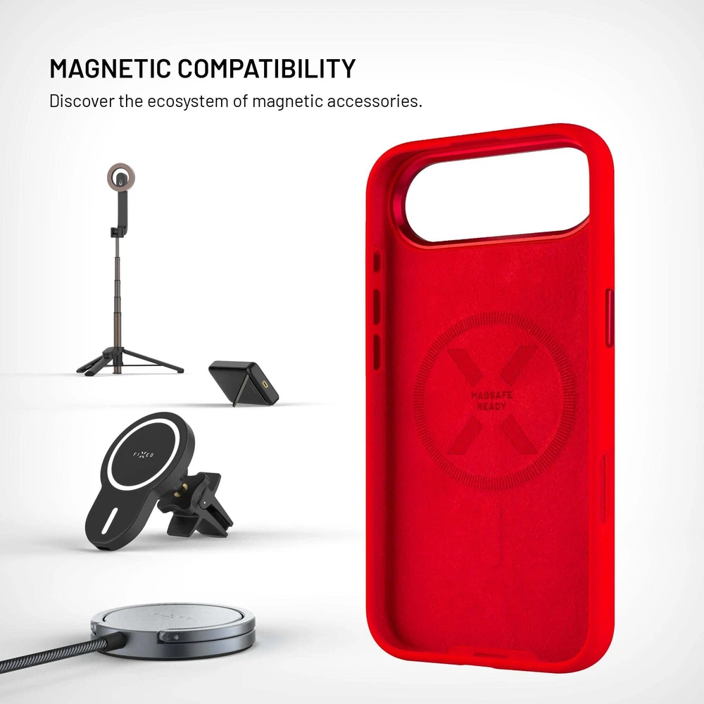Fixed Dėklas MagFlow su obsługą MagSafe dla Apple iPhone Air raudona