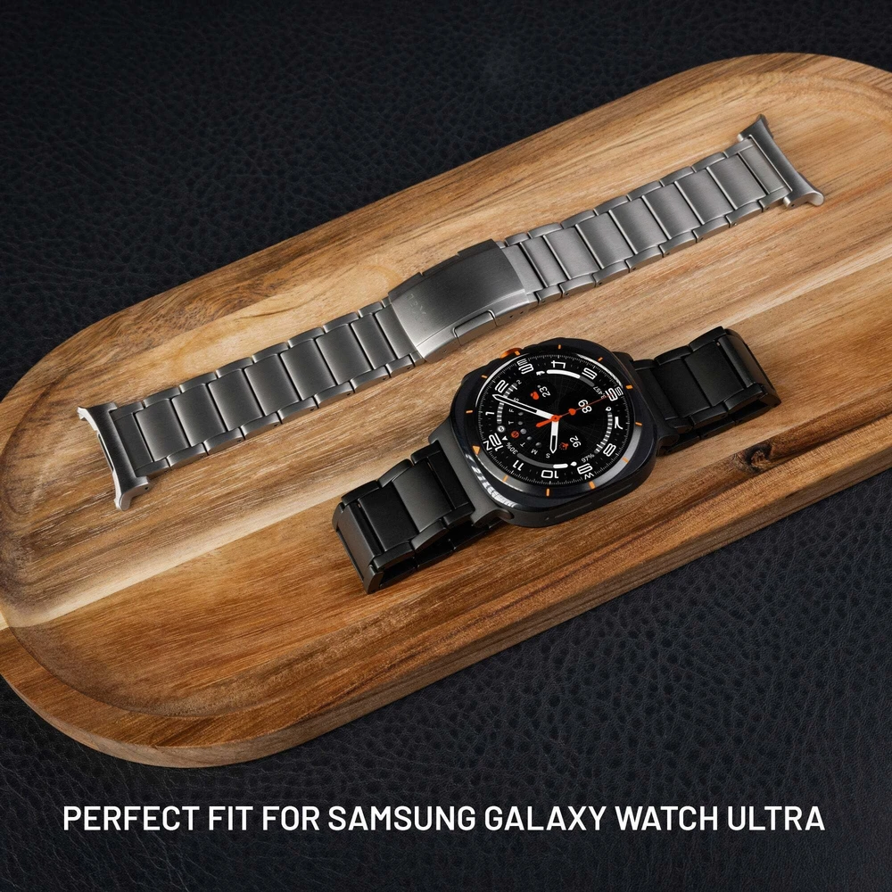 Fixed Fiksuotas titano dirželis, skirtas „Samsung Galaxy Watch Ultra“ išmaniajam laikrodžiui, natūralus titanas
