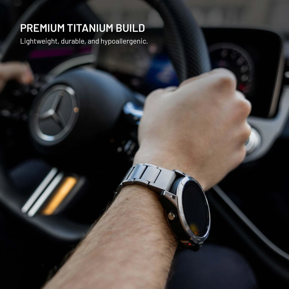 Fixed Fiksuotas titano dirželis, skirtas „Samsung Galaxy Watch Ultra“ išmaniajam laikrodžiui, natūralus titanas