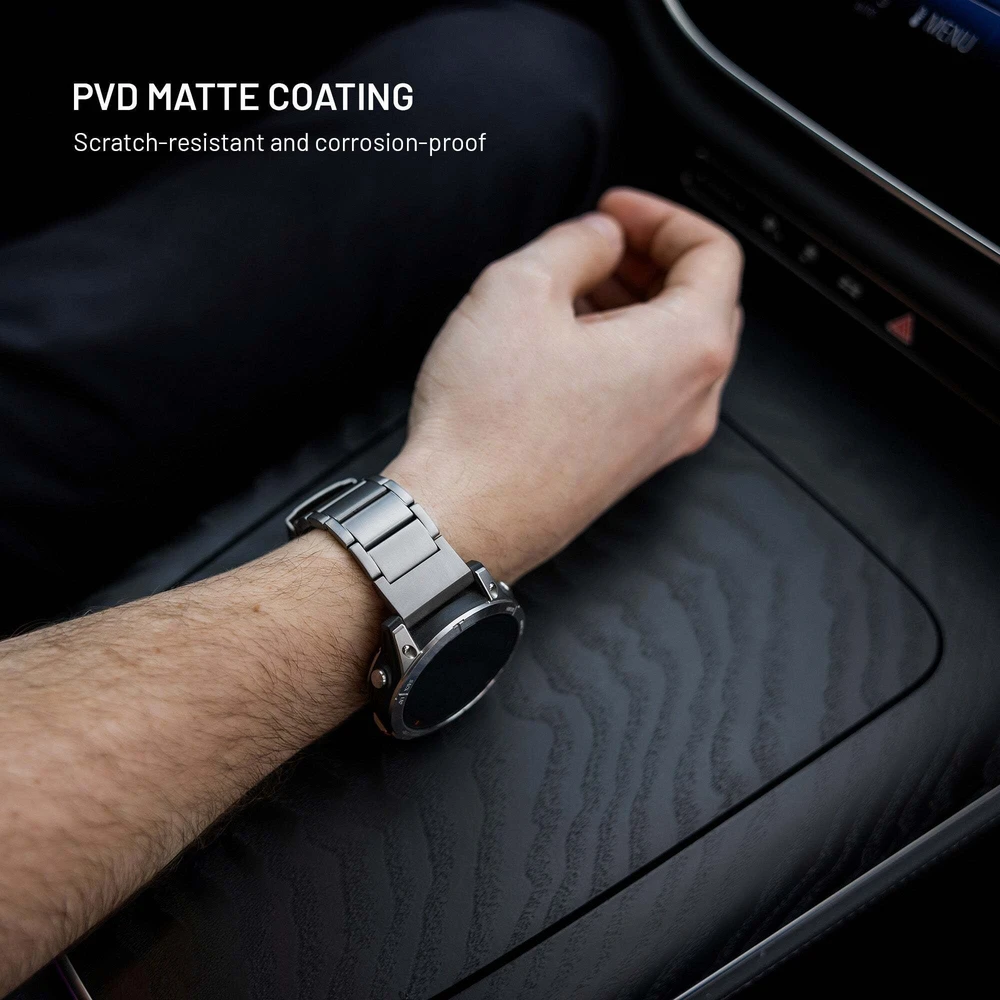 Fixed Fiksuotas titano dirželis, skirtas „Samsung Galaxy Watch Ultra“ išmaniajam laikrodžiui, natūralus titanas