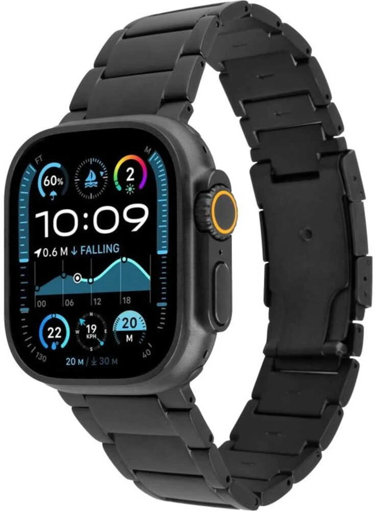 Fixed Fiksuotas | Titano dirželis „Apple Watch“ 44/45/46/49 mm | Juodas | Titanas