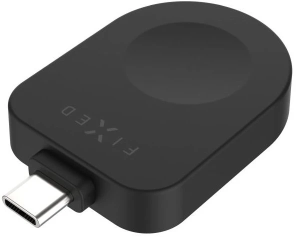 Fixed Fiksuotas USB-C įkrovimo adapteris, skirtas „Apple Watch“ laikrodžiui, suderinamas su „Powerstation Uni“, Juodas