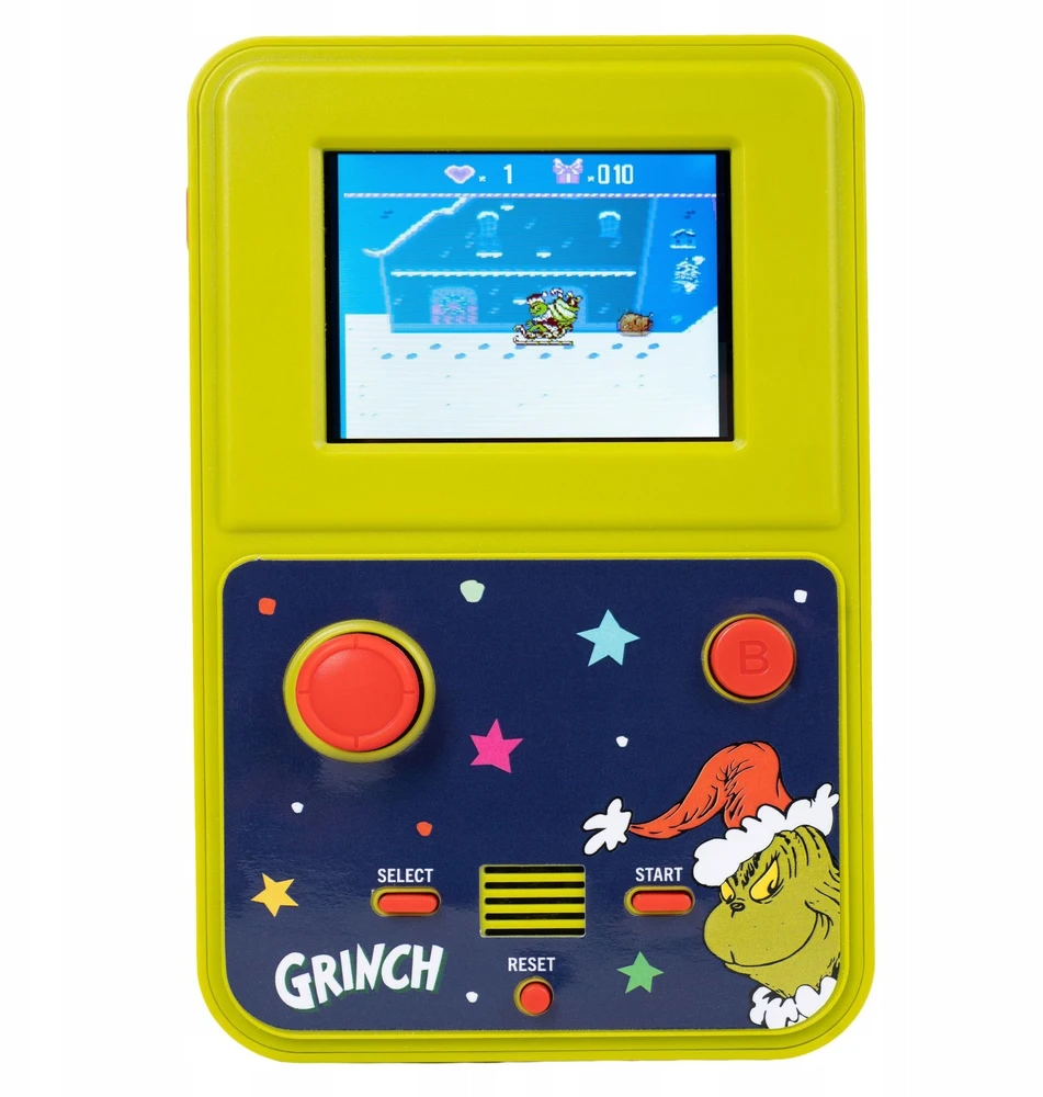 Fizz Creations Nešiojama retro arkadinė konsolė Mini spalvotas ekranas 2,5'' The Grinch Grincz (330195) (SB12261)