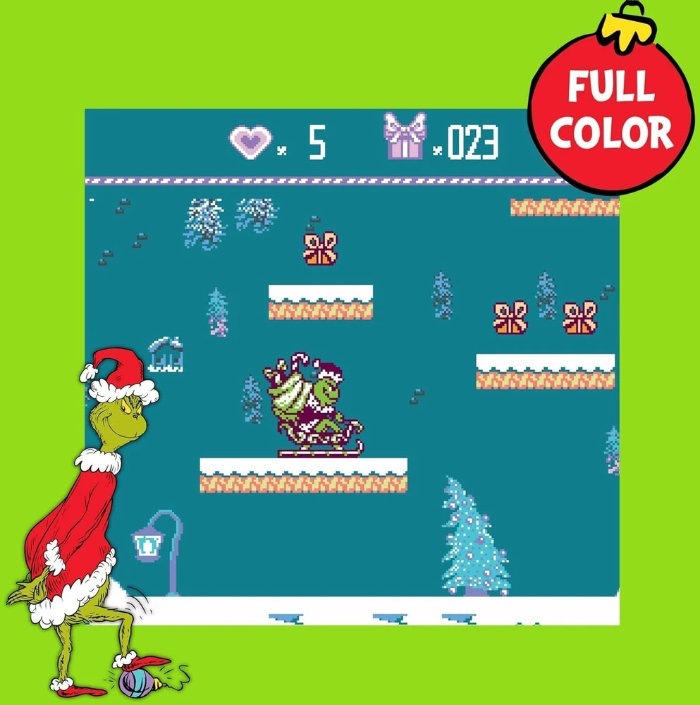 Fizz Creations Nešiojama retro arkadinė konsolė Mini spalvotas ekranas 2,5'' The Grinch Grincz (330195) (SB12261)