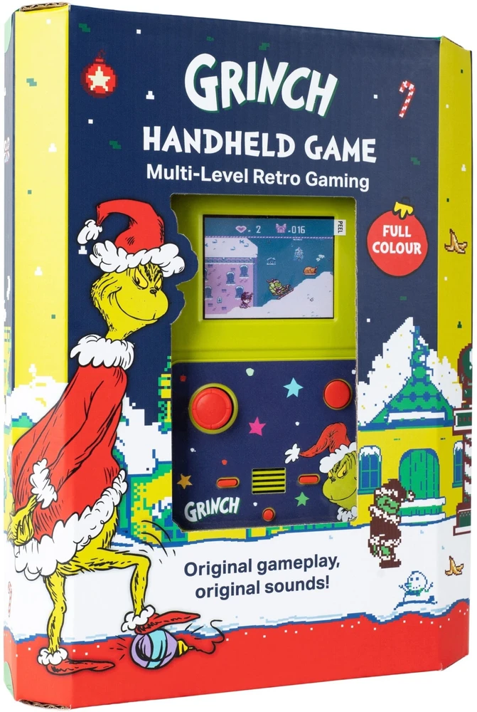 Fizz Creations Nešiojama retro arkadinė konsolė Mini spalvotas ekranas 2,5'' The Grinch Grincz (330195) (SB12261)