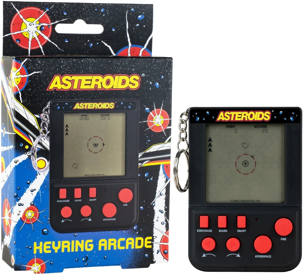Fizz Creations Mini konsolė Retro Asteroids raktų pakabukas kultinis arkadinis žaidimas / 320213 (SB12126)