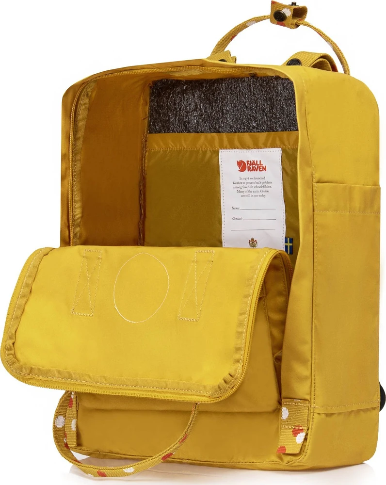 Fjallraven Kanken miesto kuprinė - ochros/konfeti raštas