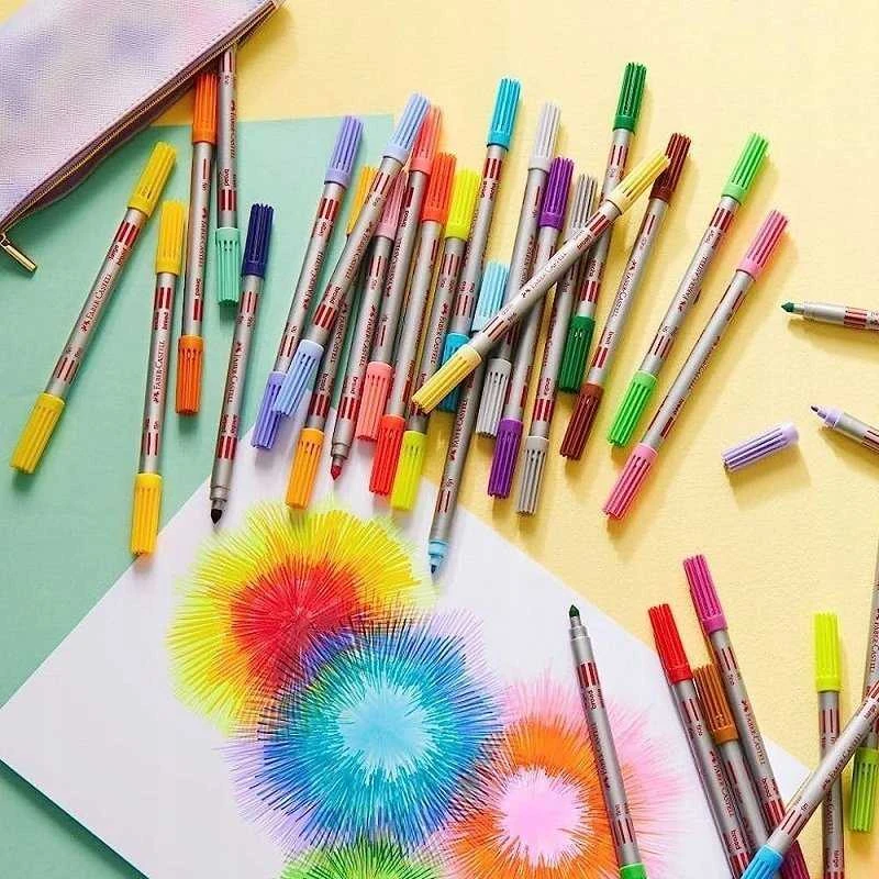 Dvipusiai flomasteriai Faber-Castell, 40 spalvų