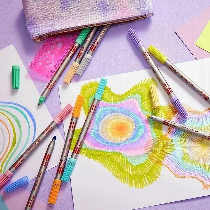 Dvipusiai flomasteriai Faber-Castell, 40 spalvų