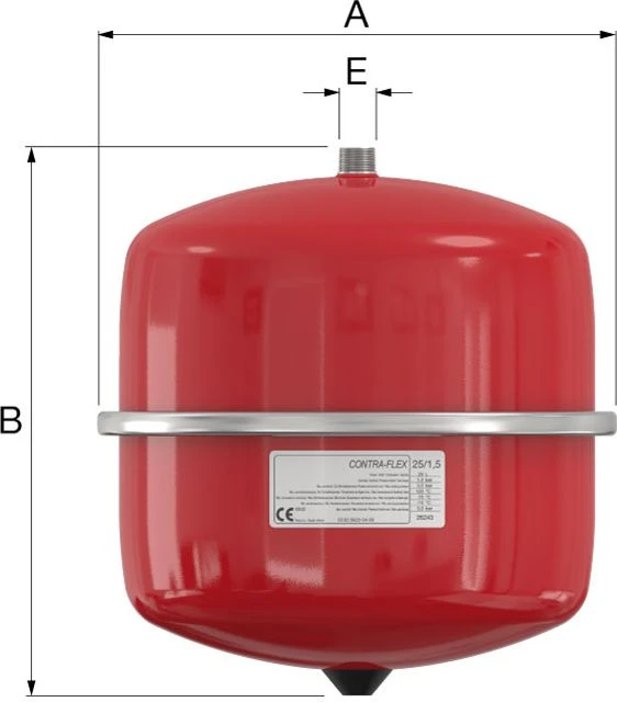 Flamco Išsiplėtimo indas Contra Flex pakabinamas 8L raudonas centriniam šildymui 3bar (26073)