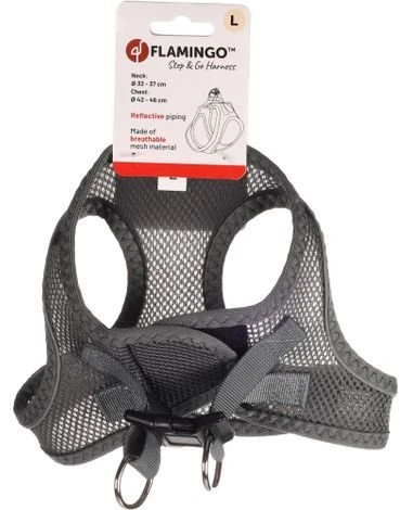 Flamingo Šuns antipurtas STEP&GO BENTO pilkas 32-37/42-46 cm