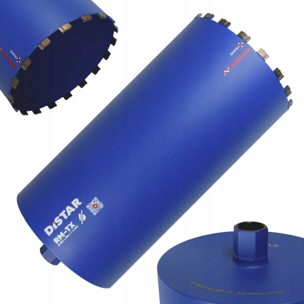 Grąžtas Distar RM-TX 450 mm ilgio sauso gręžimo karūnos armuotam betonui 42 - 250 mm x 450mm, Karūnos skersmuo, mm: 250 mm