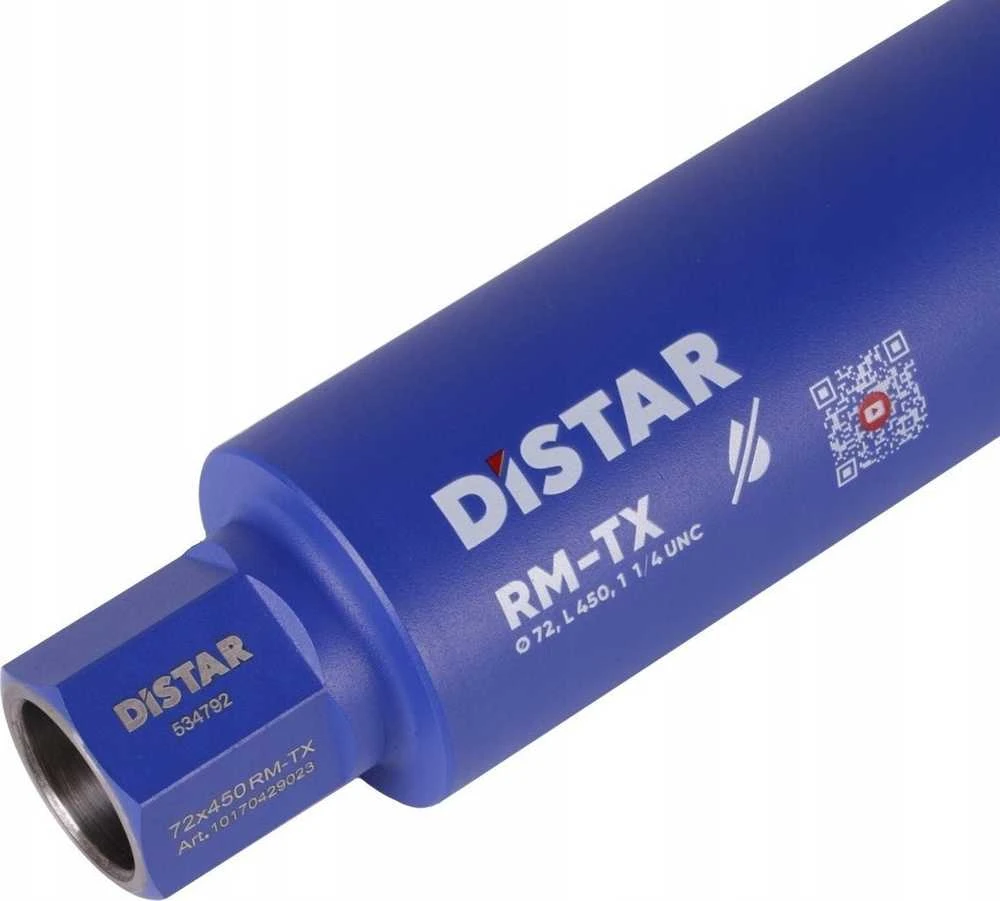 Distar RM-TX 450 mm ilgio sauso gręžimo karūnos armuotam betonui 42 - 250 mm x 450mm, Karūnos skersmuo, mm: 72 mm