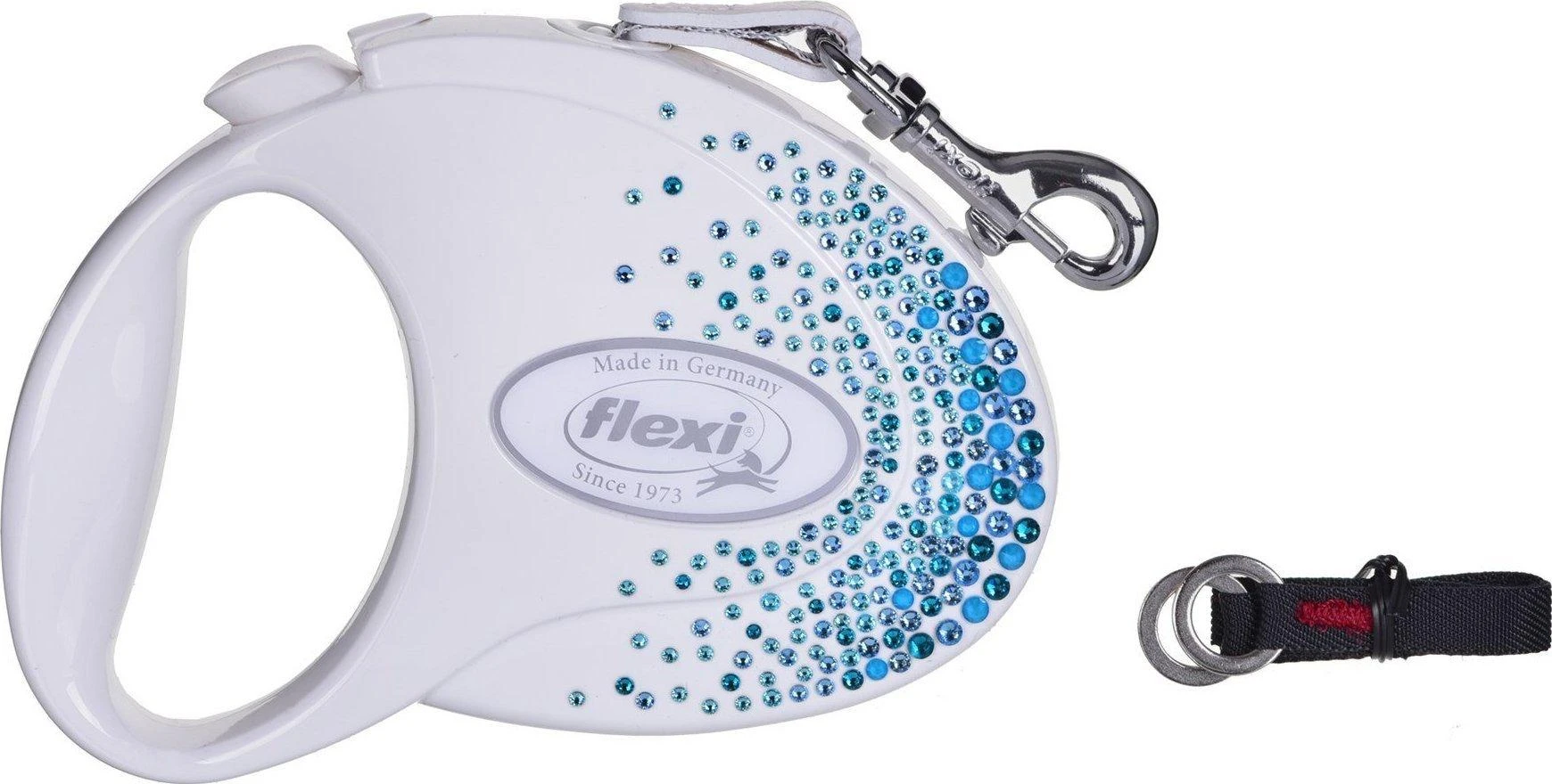 Flexi FLEXI Lanyard Glam Splash Ocean, M 5m TAPE, balta
