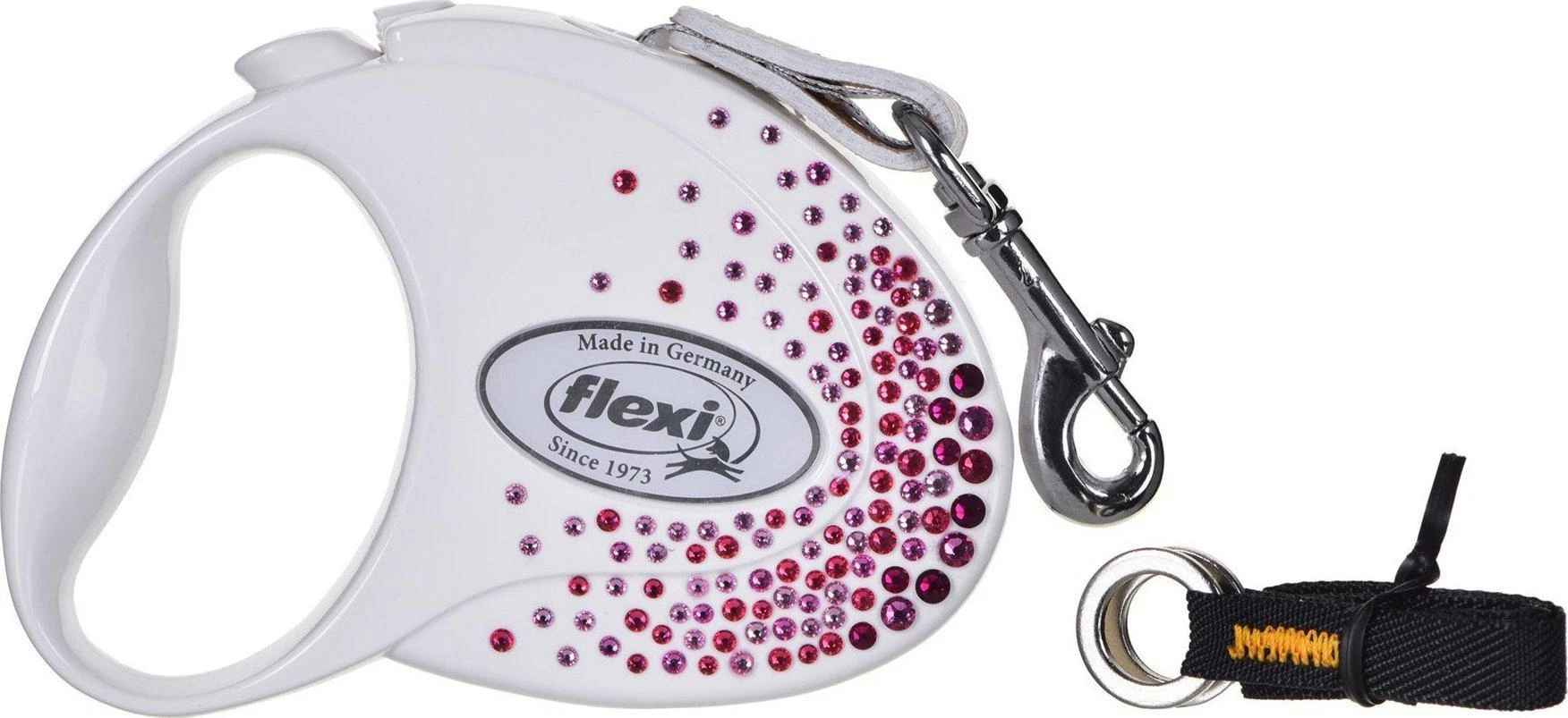 Flexi FLEXI Smycz Glam Splash Rožinė, S TAŚMA 3m, balta