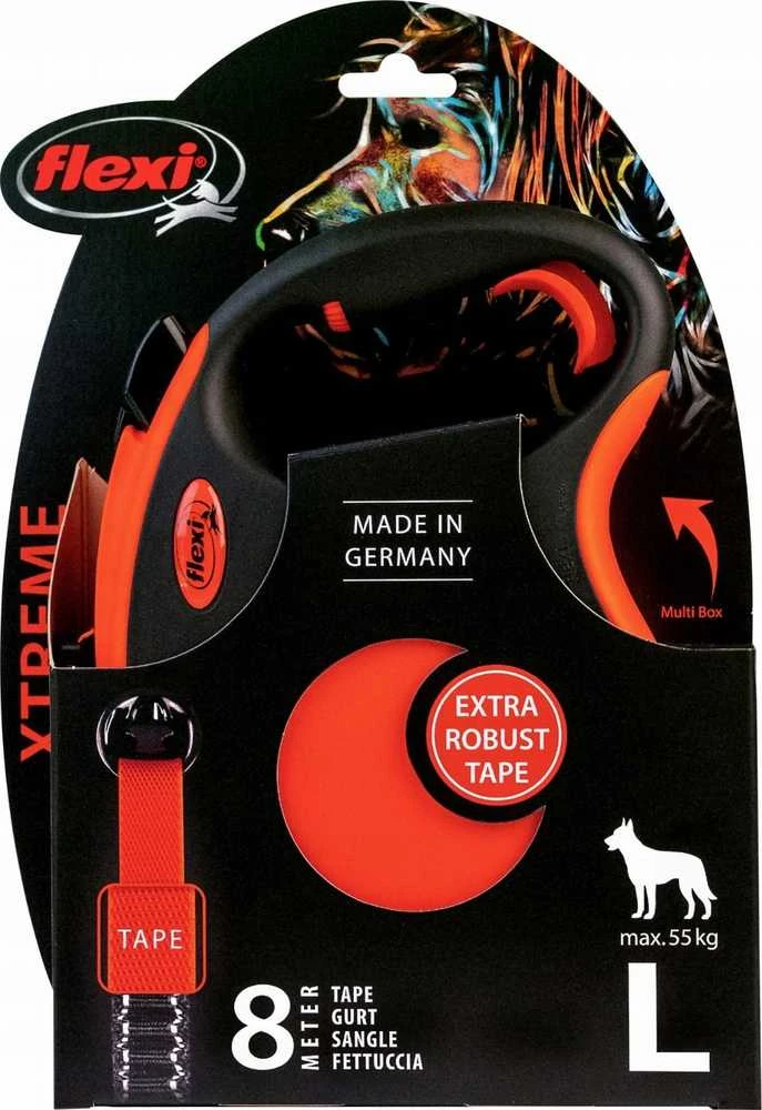 Trixie Flexi Xtreme šunų pavadėlis, L, iki 55 kg, 8 m, oranžinis