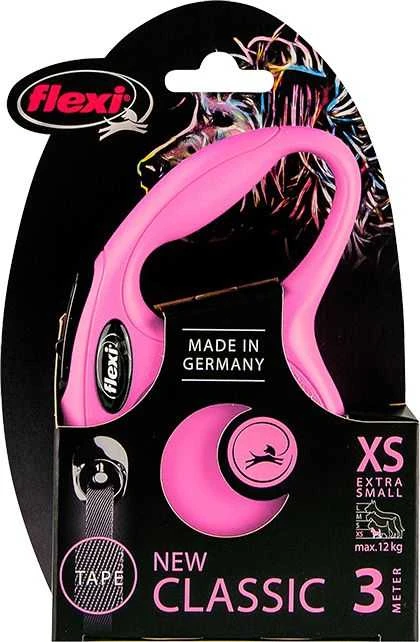 Trixie FLEXI pavadėlis šuniui New Classic XS juostinis, 3 m, rožinis