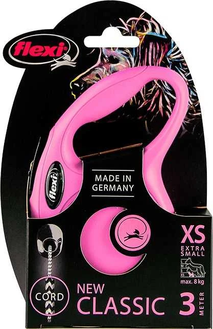 Trixie FLEXI pavadėlis šuniui New Classic XS virvinis, 3 m, rožinis