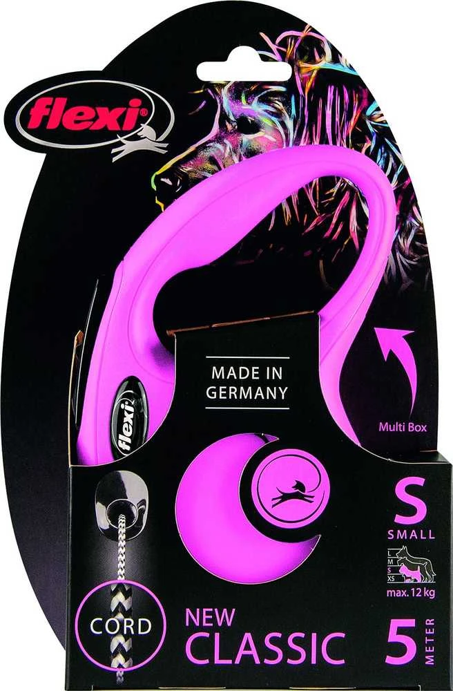 Pavadėlis FLEXI NEW CLASSIC S, rožinis, 5 m