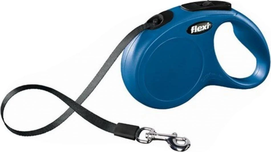 Flexi New Classic M pavadėlis šunims iki 25kg juostinis 5m mėlynos spalvos
