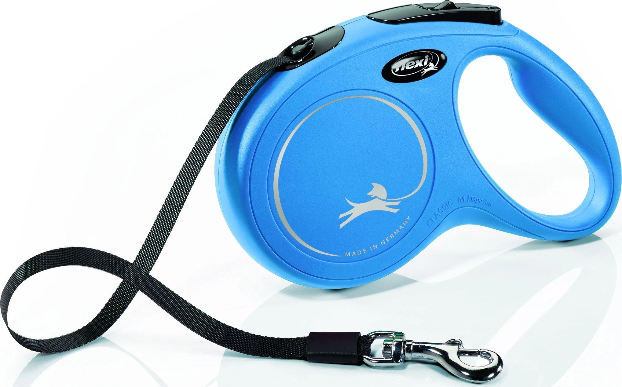 Flexi New Classic M pavadėlis šunims iki 25kg juostinis 5m mėlynos spalvos