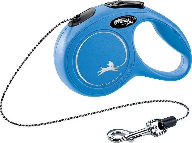 Flexi New Classic XS pavadėlis šunims iki 8kg virvinis 3m mėlynos spalvos