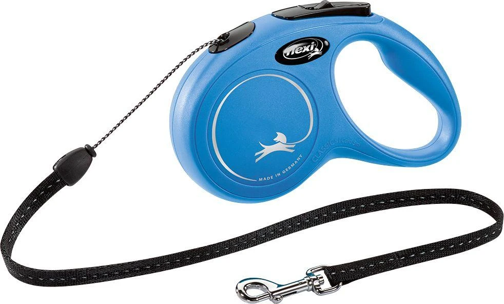 Flexi New Classic S pavadėlis šunims iki 12kg virvinis 5m mėlynos spalvos