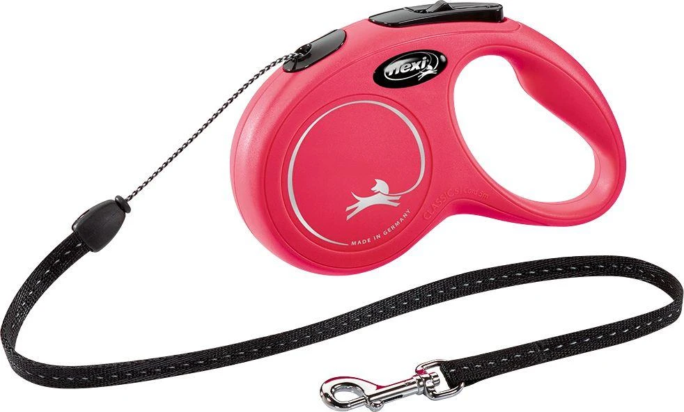 Flexi New Classic S pavadėlis šunims iki 12kg virvinis 5m raudonos spalvos