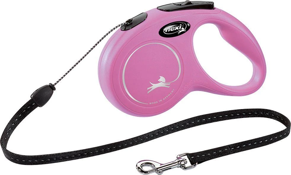 Pavadėlis FLEXI NEW CLASSIC S, rožinis, 5 m