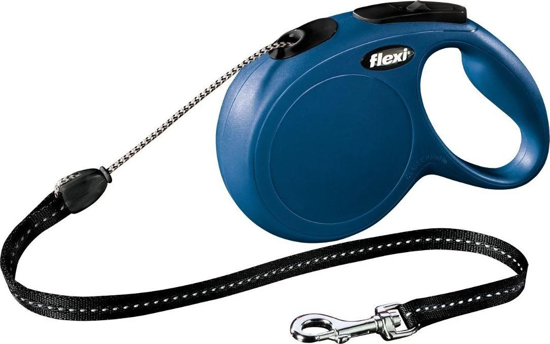 Flexi automatinis pavadėlis New Classic M, mėlynas, 8 m