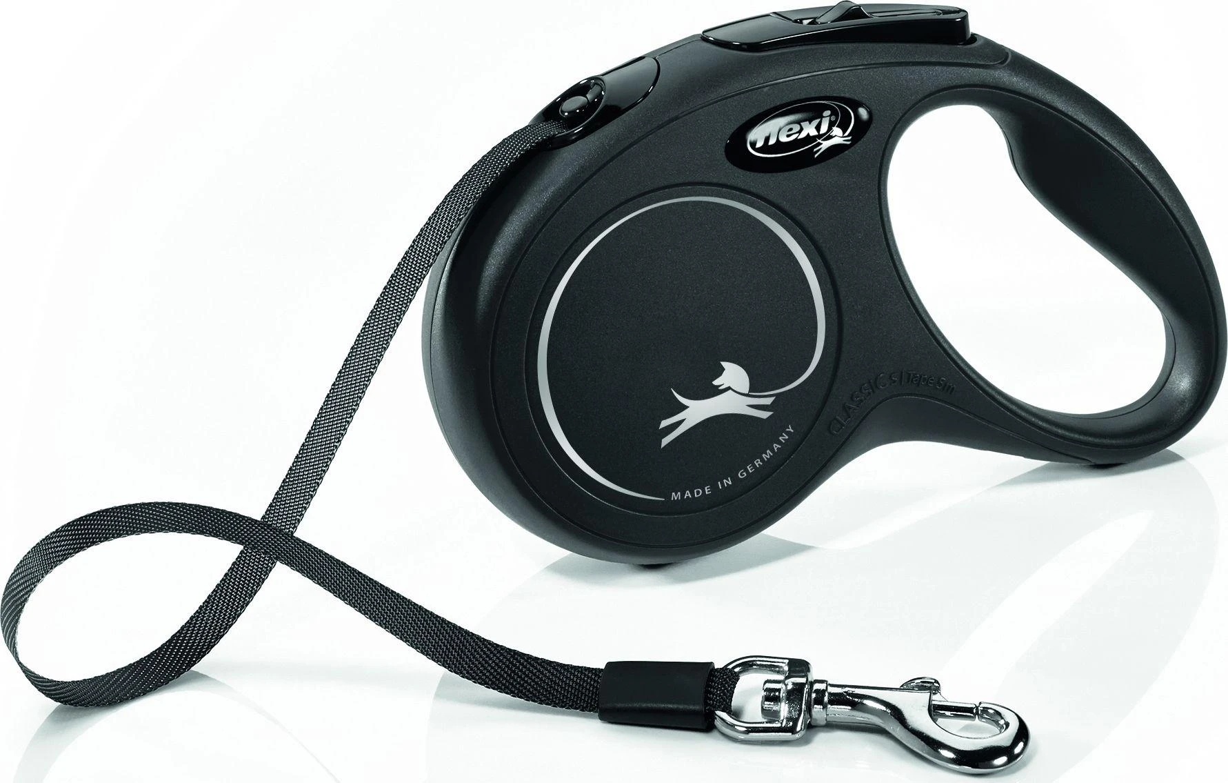 Flexi New Classic S pavadėlis šunims iki 15kg juostinis 5m juodos spalvos