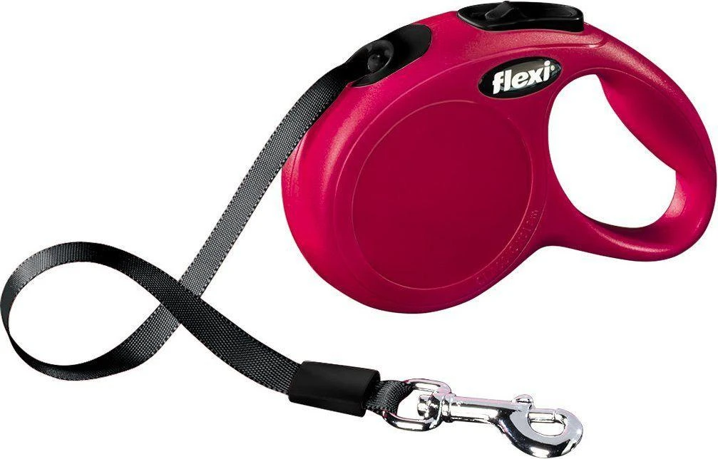 Flexi New Classic XS pavadėlis šunims iki 12kg juostinis 3m raudonos spalvos