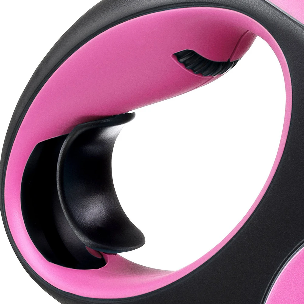 Flexi New Comfort M pavadėlis šunims iki 25kg juostinis 5m rožinės spalvos