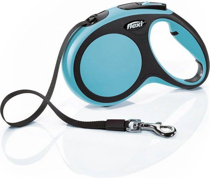 Flexi New Comfort M pavadėlis šunims iki 25kg juostinis 5m žydros spalvos