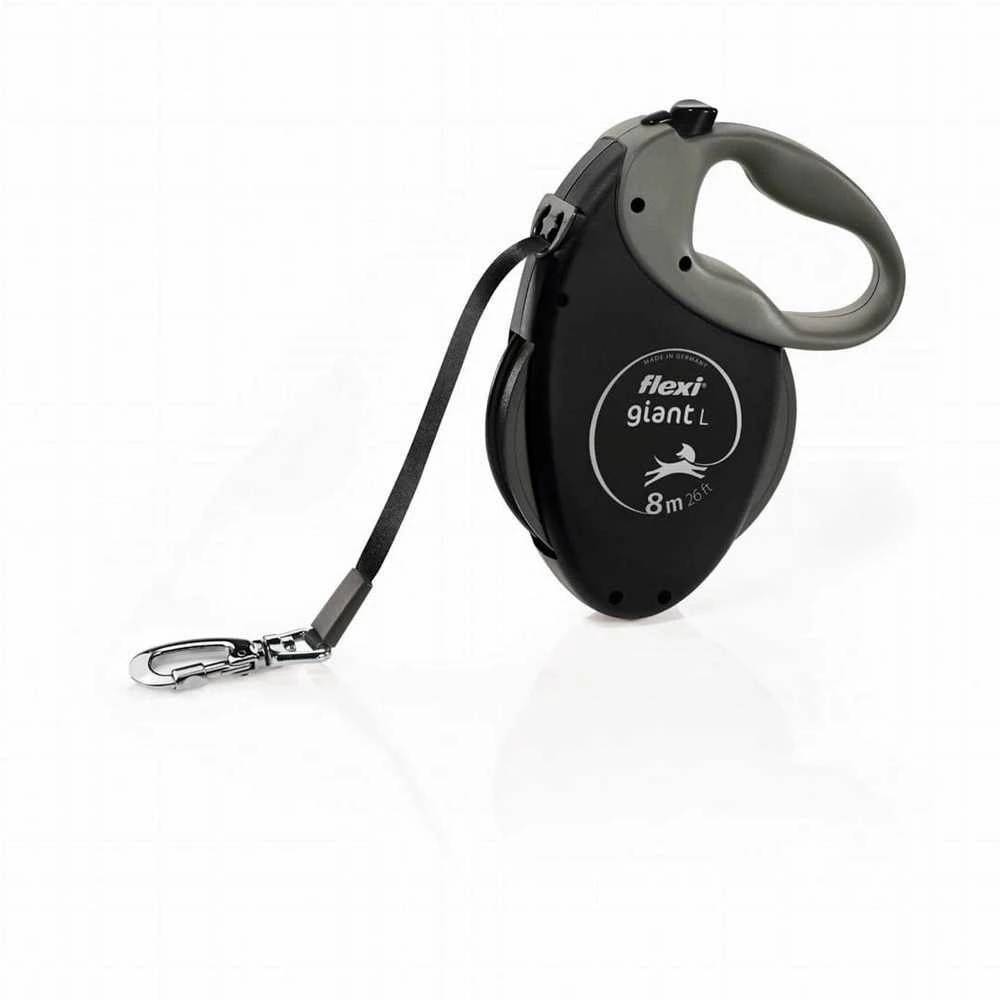 FLEXI Giant Tape Juodas Edition - automatinis šunų pavadėlis - 8 m