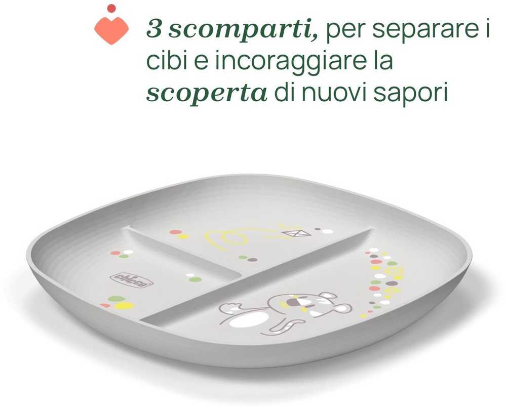 Chicco 3 dalių lėkštė mėlyna 12 mėn.+