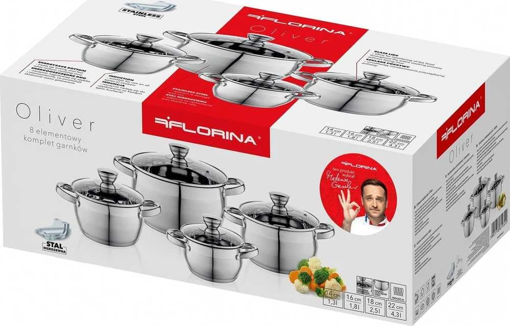 Florina OLIVER INOX 8 CZ (1, 3L 1, 8L 2, 5L + POCRIQUES)