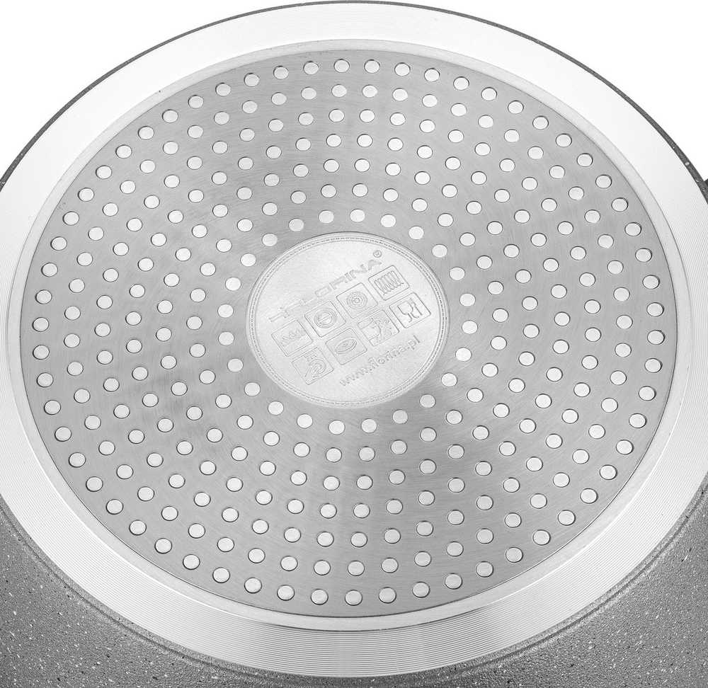 Florina Puodas kamienny su dangteliu na indukcję i gaz Lava Stone 16 cm 1,2 l