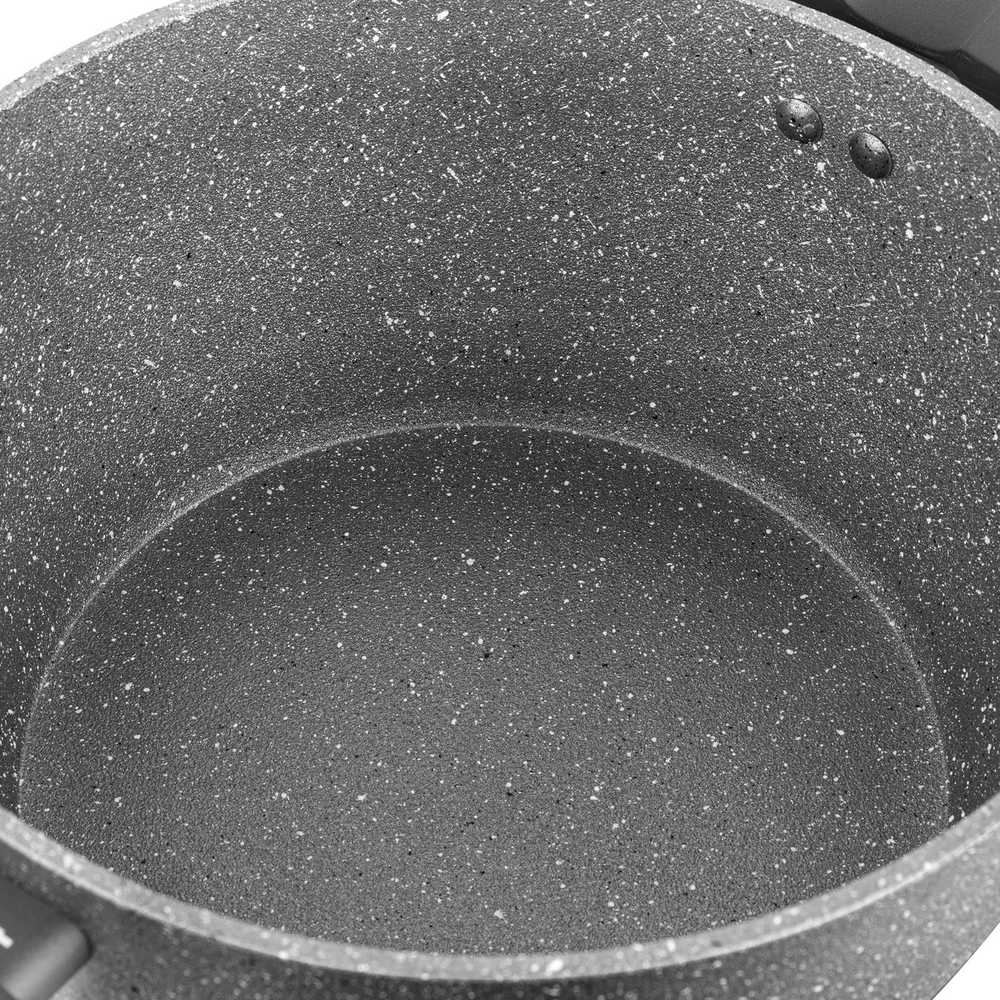 Florina Puodas kamienny su dangteliu na indukcję i gaz Lava Stone 16 cm 1,2 l