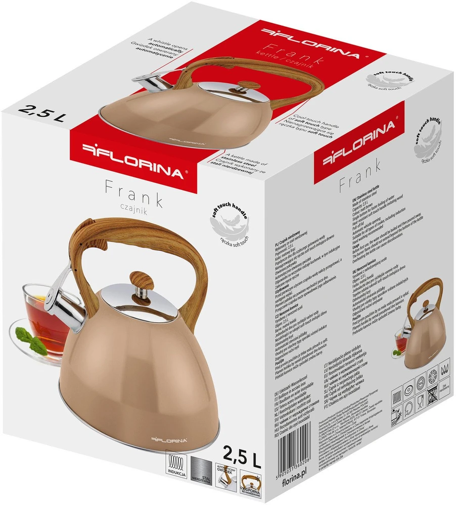 Florina Virdulys nerūdijančio plieno Florina Frank 2,5 l, rudos spalvos