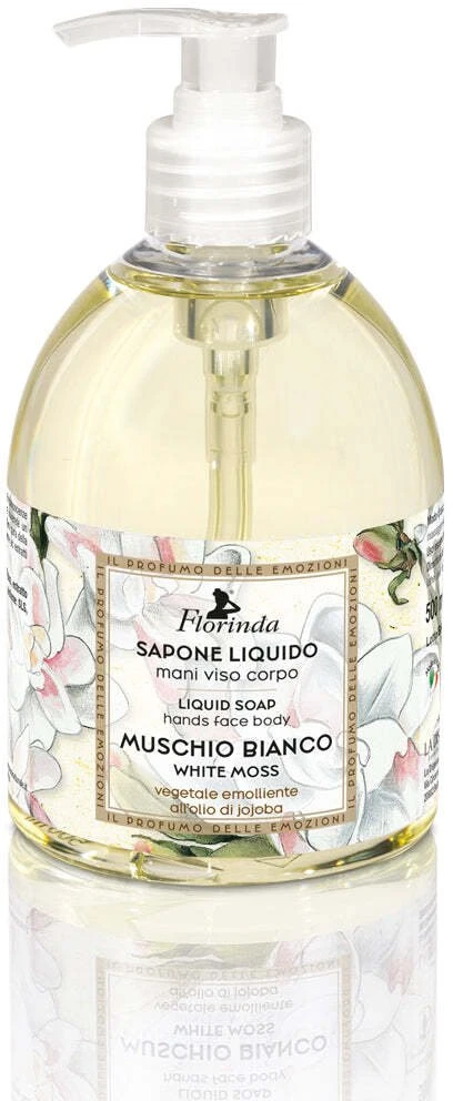 Florinda Baltas Moss Musk drėkinantis ir valantis skystas muilas rankoms ir kūnui, 500 ml