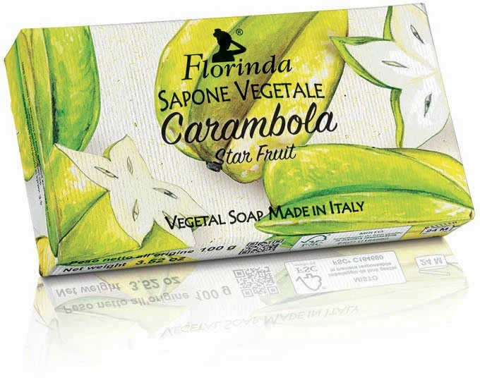 Florinda Carambola veganiškas drėkinamasis ir valomasis muilas su vaisių kvapu, 100 g